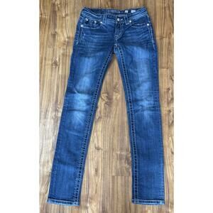 Miss Me Jeans Women 27 Skinny Low Rise Crosses‎ Bling Embellishments Cowgirl